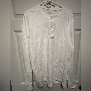 J. Crew Garment Dyed White Henley Shirt for Men